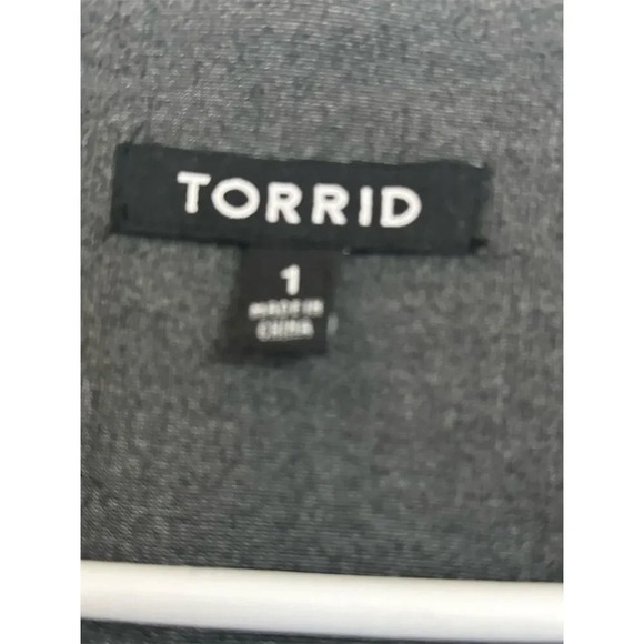 Torrid Womens Blazer 1X Gray Military Style Jacket Cropped Casual  Fall - Picture 4 of 8